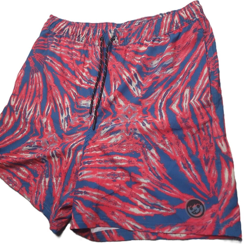Neff Swim Trunks Mens XL Tie Dye Drawsting Pockets Volley Shorts
